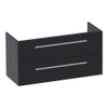 Saniclass Exclusive Line Small onderkast 99x39x50cm 2 lades met softclose MFC Black Wood SW3081 Saniclass Exclusive Line Small onderkast 99x39x50cm 2 lades met softclose MFC Black Wood SW3081