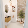 Mondiaz JOYA 50cm meuble de toilette - couleur Oak - Vasque FAYE position Droite 1 trou de robinet couleur Urban. SW1421137