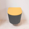 MONDIAZ LAVIE WC suspendu - 36x53cm - sans bride - Ocher (jaune) - softclose - quick-release - abattant WC - Dark grey (gris) SW1208662