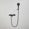 Adema Sparkle 2.0 Badset - thermostatische badkraan - handdouchehouder - ronde handdouche - metalen doucheslang - mat zwart SW1530116