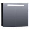 Saniclass 2.0 spiegelkast 80x70x15cm verlichting geintegreerd rechthoek 2 draaideuren Hoogglans Zwart MDF SW371713 Saniclass 2.0 spiegelkast 80x70x15cm verlichting geintegreerd rechthoek 2 draaideuren Hoogglans Zwart MDF SW371713