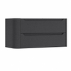 H&R Badmeubelen Juice Meuble sous lavabo - 100x45x50cm - angle gauche arrondi - 2 tiroirs - poignée intégrée - anthracite mat SW1489618