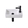 Adema Fuente fonteinset – 41x22x10 cm – keramiek wit glans – kraangat rechts – mat zwarte kraan SW1480755