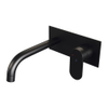 BRAUER Black Edition Wastafelmengkraan inbouw - gebogen uitloop links - hendel breed plat - inclusief inbouwdeel - afdekplaat - model C 1 - mat zwart SW385392