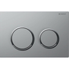 Geberit Omega20 bedieningsplaat - 2-toets spoeling - ronde knoppen - mat chroom/easy-to-clean - chroom SW451695