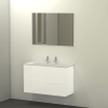 Qisani Slim badmeubelset 100x40x62 met spiegel met softclose wit mat 2 kraangaten SW276974 Qisani Slim badmeubelset 100x40x62 met spiegel met softclose wit mat 2 kraangaten SW276974