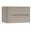 H&R Badmeubelen Juice meuble sous vasque - 80x45x50cm - angle gauche arrondi - 2 tiroirs - poignée intégrée - Olive SW1489238