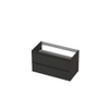 INK Meuble sous-lavabo - 90x45x52cm - 2 tiroirs - sans poignées - MDF laqué - Anthracite mat SW1443704