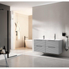 Saniclass Prime Balance Ensemble meuble de salle de bains - 120x55x45cm - 2 vasques ovales en céramique blanche - 2 trous de robinet - 4 tiroirs - mat greige (gris) SW1170965