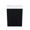 Arcqua Marble Ensemble fontaine - 40x22x54.5cm - fontaine brillant blanc - sans trop-plein - chêne noir SW909583