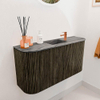 Mondiaz JOYA-DLUX 83.2cm toiletmeubel - ronding links en rechts kleur Shadow - Wastafel FAYE positie Midden 1 kraangat kleur Sombra. SW1425236