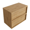 Saniclass Holz Frame Badkamermeubelset - 80x45x62cm - houten topblad - zonder kraangat - 2 lades - mat eiken natural (hout) SW1483388