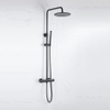 FugaFlow Eccelente Sobrado Colonne de douche pluie thermostatique avec douche de tête 21.8 avec douchette stick Noir mat SW1123332