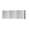 INK SPK1 Spiegelkast - 180x14x60cm - 3 deuren - dubbelzijdige Spiegel - schakelaar en stopcontact - MDF Fineer Ash grey SW439754