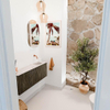 Mondiaz JOYA-DLUX 100cm meuble de toilette - couleur Shadow - Vasque FAYE position Droite Sans trou de robinet couleur Nata. SW1424974