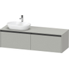 Duravit Ketho 2 meuble sous-lavabo avec plan de console avec 2 tiroirs pour vasque à gauche 160x55x45.9cm avec poignées gris béton mat SW772197
