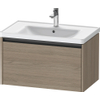 Duravit Ketho 2 wastafelonderbouwkast met 1 lade 78.4x45.5x44cm met greep antraciet eiken terra mat SW773035