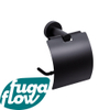 FugaFlow Efficiente Acces Porte-papier toilette avec couverlce rond noir mat SW1123496