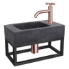 Differnz Force Fonteinset 40x22x9cm 1 kraangat gebogen kruisgreep rose koper kraan met sifon en afvoerplug fontein Rechthoek Natuursteen Zwart SW373240 Differnz Force Fonteinset 40x22x9cm 1 kraangat gebogen kruisgreep rose koper kraan met sifon en afvoerplug fontein Rechthoek Natuursteen Zwart SW373240
