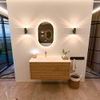 Mondiaz CIRO-DLUX Badkamermeubelset - 110x45x50cm - Solid surface wastafel Ostra - 1 wasbak Links - 1 kraangat - 2 lades - Oak SW1531048