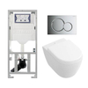 Villeroy & Boch Subway 2.0 compact DirectFlush Toiletset Geberit reservoir bedieningsplaat chroom - softclose - quickrelease - glans wit SW98677