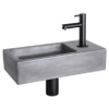 Differnz ravo ensemble de lave-mains en béton gris foncé robinet droit noir mat 38.5x18.5x9cm SW705491