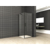 Wiesbaden Salone cabine avec 1 porte battante 1000 x 1000 x 2000 x 8 mm verre clair nano/noir mat SW545131