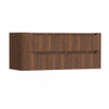 H&R Badmeubelen Juice Meuble sous vasque - 120x45x50cm - angle gauche arrondi - 2 tiroirs - poignée intégrée - Dark oak SW1489890