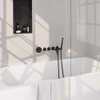 BRAUER Stripe Mitigeur thermostatique de baignoire - SET 01 - encastré - bec - douchette à main sur barre - flexible de douche - coude mural - noir mat SW1435121
