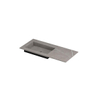 INK Post lavabo - 100x45x1cm - 1 vasque à gauche - 0 trous de robinetterie - céramique Armani gris mat SW693266
