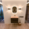Mondiaz CIRO-DLUX Badkamermeubelset - 70x45x50cm - Solid surface wastafel Saba - 1 wasbak Midden - zonder kraangaten - 2 lades - Shadow SW1532685