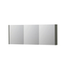 INK SPK1 Spiegelkast - 160x14x60cm - 3 deuren - dubbelzijdige Spiegel - schakelaar en stopcontact - MDF lak Mat beton groen SW493915