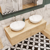 Mondiaz LUSH Meuble salle de bains avec 2 tiriors lavabo BARCO 120x30x45cm double 2 trous de robinet Washed oak SW409599