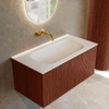 Mondiaz KURVE Ensemble de meuble de salle de bains - 90x46x40cm - 1 tiroir - vasque solid surface - centre - sans trou de robinet - Ruby SW1415598