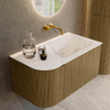 Mondiaz KURVE-DLUX Ensemble de meuble de salle de bains - 85x46x40cm - 1 tiroir - 1 porte - vasque solid surface - droit - sans trou de robinet - Dusk SW1414862