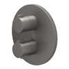IVY Pact Partie apparente - pour mitigeur thermostatique encastré - 1 robinet d’arrêt - rosace ronde - noir métal brossé PVD SW1030985