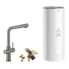 Grohe Red Keukenkraan - hoog - 3 in 1 - l uitloop - met l size boiler - brushed hard graphite (antraciet) SW438902