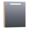 BRAUER Promise Deluxe armoire de toilette - 60x70x15cm - avec éclairage direct 1 porte miroir double face à droite Forest Tan SW371728