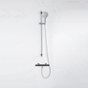 FugaFlow Eccelente Sobrado Ensemble de douche barre curseur avec douchette ronde, flexible en métal et robinet de douche Chrome SW1124040
