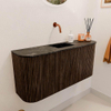 Mondiaz JOYA-DLUX 93.2cm toiletmeubel - ronding links en rechts kleur Walnut - Wastafel FAYE positie Midden Zonder kraangat kleur Lava. SW1422487