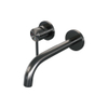 BRAUER Gunmetal Edition Wastafelmengkraan inbouw - gebogen uitloop rechts - hendel lang smal - inclusief inbouwdeel - model A2 PVD - geborsteld gunmetal SW715890