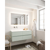 Mondiaz VICA ensemble de meuble de salle de bain - 120cm - meuble sous-vasque greey - 4 tiroirs - lavabo cloud gauche - sans trou de robinet - miroir LED - version XL 60cm de haut SW1098130