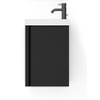 Saniclass Chaci Fonteinkastset - 40x55cm - 1 deur - mineraalmarmer fonteinwastafel - mat zwart SW1574578
