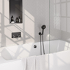 BRAUER Stripe Mitigeur thermostatique baignoire - boutons-poussoirs - SET 04 - encastré - combinaison remplissage baignoire - douchette 3 positions - flexible de douche - coude mural - gunmetal brossé PVD SW1434988