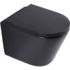 FugaFlow Eccelente Pietra Pack WC suspendu - 36,3x51,7cm - chasse profonde - sans rebord - abattant 35mm - noir mat SW1469370