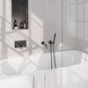BRAUER gunmetal Edition robinet de baignoire encastré thermostatique - boutons-poussoirs SET 03 - bec - douchette barre - flexible de douche - coude mural - gunmetal brossé PVD SW925710