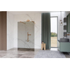 FugaFlow Eccelente Vetro Douche à l'italienne - 140x200cm - Fumé - anticalcaire - verre de sécurité 8mm - bras muraux - Cuivre brossé SW1125494