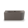 Plieger Kansas Baignoire d'angle - 155x80x60cm - angle gauche - avec arrivée d'eau - avec garniture de vidage et de trop-plein - avec pieds - acrylique - gris ciment SW1027776