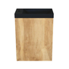 Arcqua Marble lave-mains – 40 x 22 x 54,5 cm – marbre noir mat – sans robinet – cadre chêne naturel, sans trop-plein SW909591