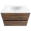 Mondiaz VICA badkameronderkast - 70cm - 2 lades - Moon wastafel Talc - zonder kraangat - Mocha SW1187260